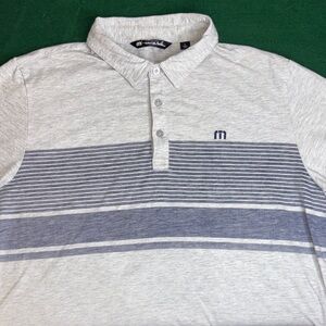 Travis Mathew Light Gray and Navy Polo Shirt